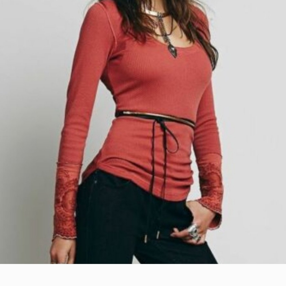 Free People Rare Lovely Lady Thermal Top - Picture 9 of 15